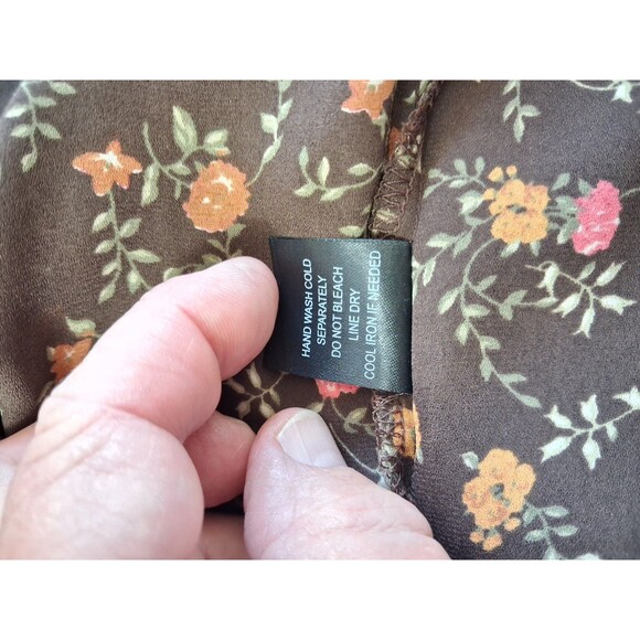 Pleione Womens Small Blouse 3/4 Sleeve Multi-color Floral Round Neck Polyester - Picture 8 of 14